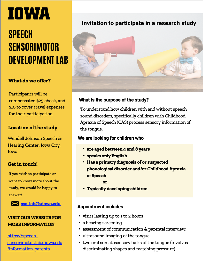 Flyer for the Somatosensory Acuity Project