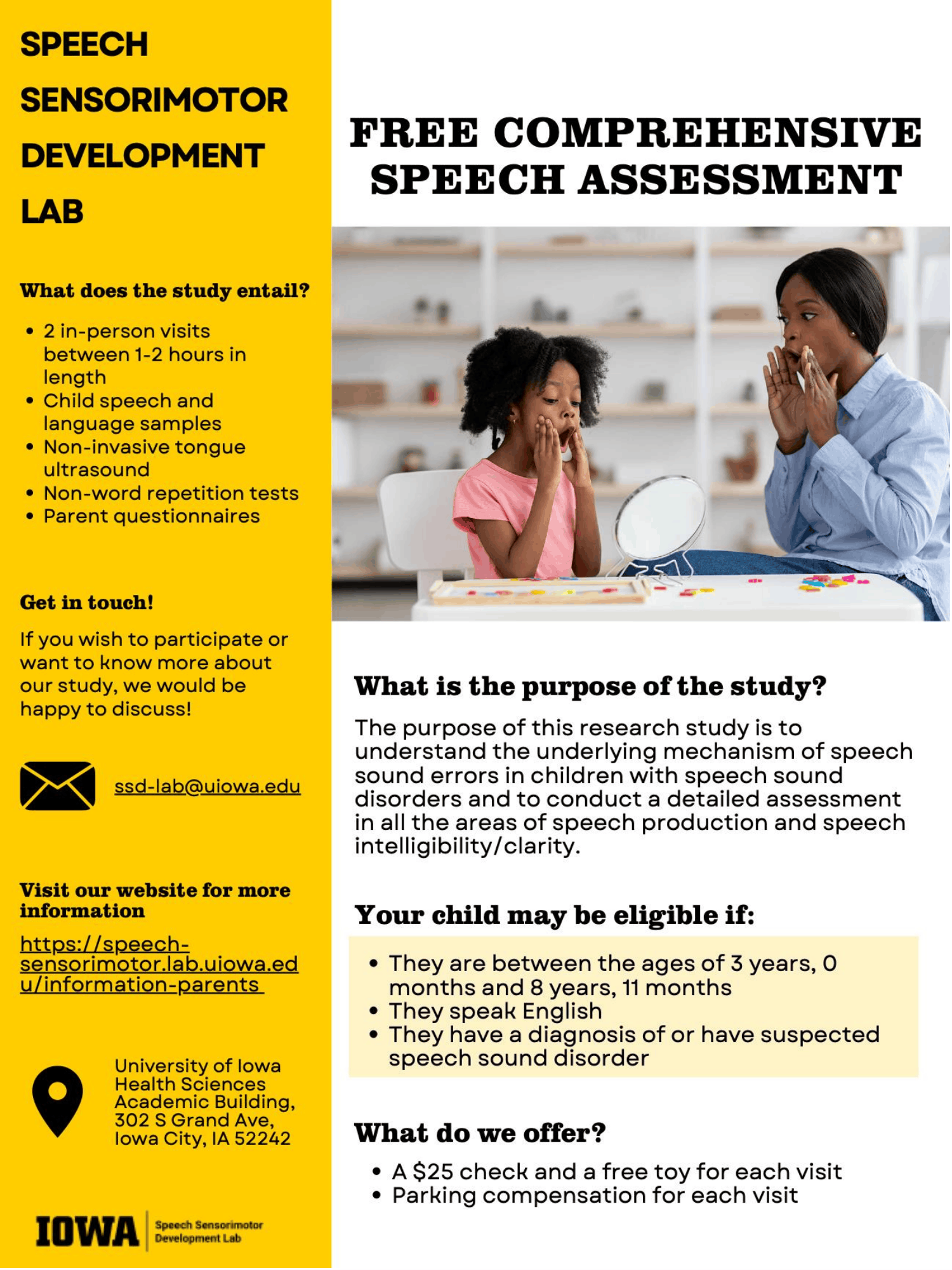 Flyer for the Comprehensive Speech Assessment